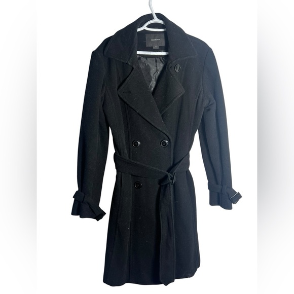 Isaac Mizrahi Black Belted Wool and Cashmere Coat - Picture 5 of 6
